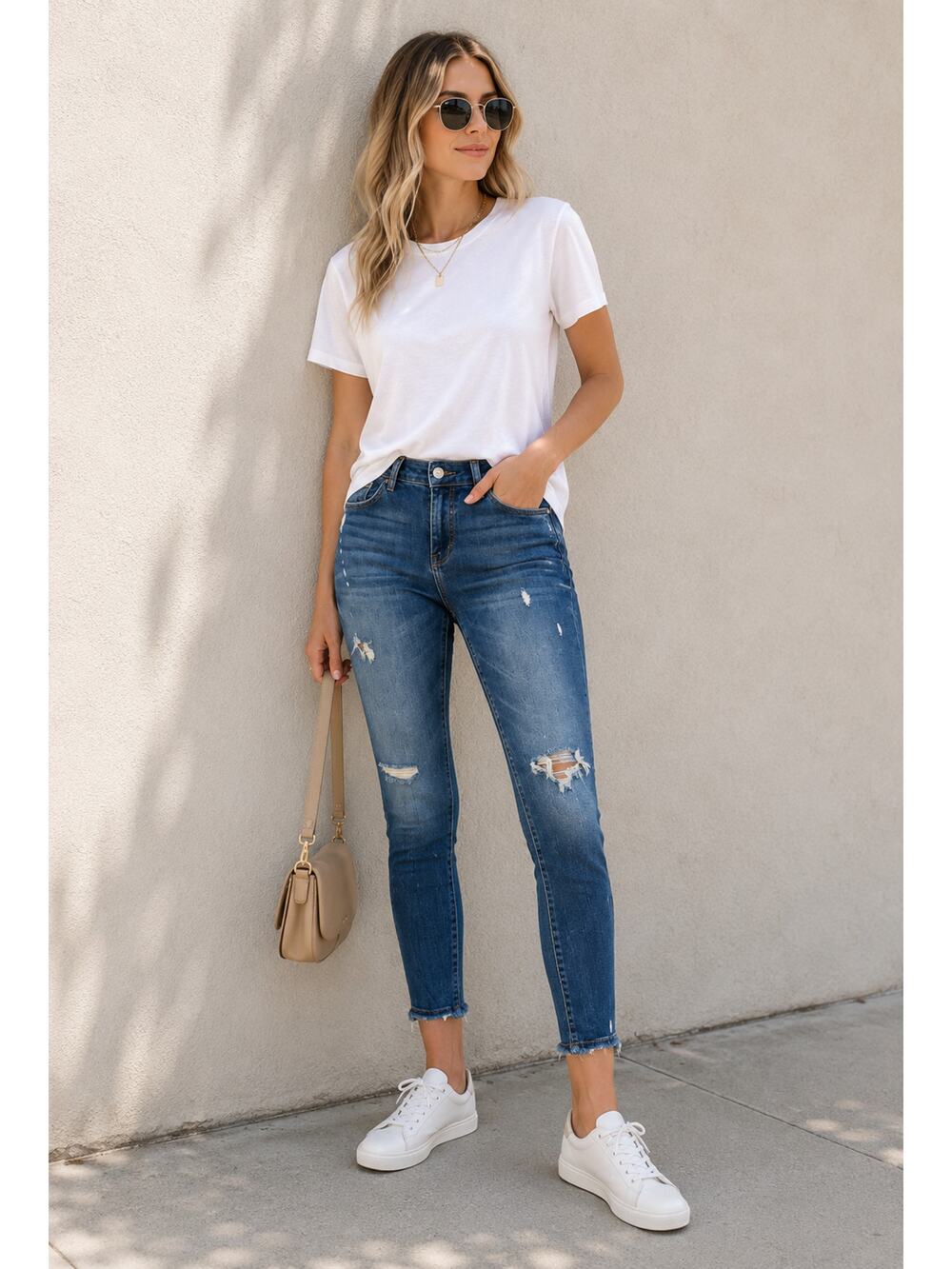 Zara Women Distressed Skinny Crop ankle Jeans size 8